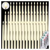 Reginary 48 Pcs Flameless Taper Candles with 4 Remote, Battery Operated Flickering Flameless Taper Candles 3D Wick Fire LED Faux Wax Lights for Wedding Christmas Holiday (Ivory,9.65 Inches)