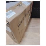 TEAMIX 24 inch Monitor Stand Riser, White Wood & Steel Computer Monitor Stand with Storage, Laptop, PC, Printer Stand Riser for Desktop Office Desk Organizers