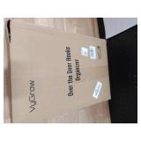 VyGrow Over The Door Organizer, Metal Door Organizer Hanging with 5 Adjustable Baskets and Coat Hook, Behind The Door Storage for Bedroom Closet Bathroom Pantry Cabinet Kitchen, White