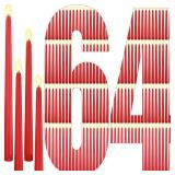 Rossesay 64 Pcs Flameless LED Taper Candles Battery Operated Candles 4 Sizes of 8.5