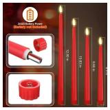 Rossesay 64 Pcs Flameless LED Taper Candles Battery Operated Candles 4 Sizes of 8.5