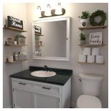 WOPITUES Wood Floating Shelves Set of 6, Shelves for Wall Decor, Farmhouse Shelf for Bedroom, Bathroom Storage Shelves, Book Shelves for Living Room - Rustic Brown