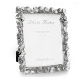 Cuspin gold not silver 8x10 Picture Frame, Vintage Silver Ornate Leaf Textured Hand-Crafted Resin with Glass Front Antique Photo Frame for Tabletop Display, Retro Design Home Decor