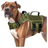 Dog Harness for Large Dogs Heavy Duty, Tactical No Pull Dog Harness with Molle System, Easy On and Off Service Dog Vest, Breathable Padded, Adjustable Reflective Pet Vest for Walking Hiking Training