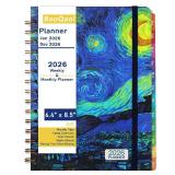 2026 Planner â Weekly ï¼ Monthly Planner 2026, Jan.2026 - Dec.2026, 6.4\" x 8.5\", 2026 Calendar Planner with Tabs, Hardcover, Strong Binding, Thick Paper, Back Pocket, Elastic Closure, Inner