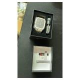 MioHHR Stainless Steel Watch Band with Case Compatible with Apple Watch Series 9/8/7(45mm),Rugged Strap with Metal Protective Bumper Cover for iWatch Band Men(Silver/Gold)