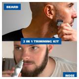 Wahl Groomsman Rechargeable Beard Trimmer kit for Mustaches, Nose Hair, and Light Detailing and Grooming with Bonus Wet/Dry Battery Nose Trimmer â Model 5622v