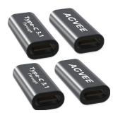 AGVEE 4 Pack USB-C Female to Female Bidirectional Adapter, PD 100W USB 3.2 Gen 2, Type-C USBC 10G Data Coupler Extender Extension Converter Connector, Gray