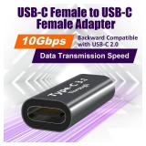 AGVEE 4 Pack USB-C Female to Female Bidirectional Adapter, PD 100W USB 3.2 Gen 2, Type-C USBC 10G Data Coupler Extender Extension Converter Connector, Gray