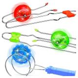 Stocking Stuffers for Kids Toys Boys 3pcs Light Up Gyro Wheel Toy Birthday Gifts for Men, Magic Rail Twirler Magnetic Yoyo Spinner Sensory Fidget Toys for Kids Ages 3-5-7 4-8-12 Year Old Boys & Adults