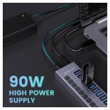 90W Powered USB Hub - ACASIS 16 Ports USB 3.0 Data Port, Aluminum Housing, Individual On/Off Switches, 12V/7.5A Power Adapter, USB Splitter for Laptop, PC, Computer, Printer