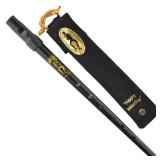 Clarke Sweetone Tinwhistle in D - BLACK Pennywhistle with Soft Black Cloth Whistle Pouch
