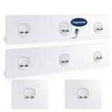 ORD OF SP Shower Caddy Adhesive Replacement, 4 Pack Strong Adhesive Shower Hooks, Water-Proof Shower Adhesive Strips, No Drilling for Corner Shelf Basket, Bathroom Storage Shelves and Kitchen Racks