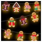 Ganeen Gingerbread Christmas String Lights 20 LED 10 ft Cute Hanging String Lights for Christmas Tree Battery Operated Indoor Holiday for Xmas Party Decorations Outdoor Mantel Fireplace