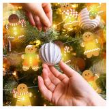 Ganeen Gingerbread Christmas String Lights 20 LED 10 ft Cute Hanging String Lights for Christmas Tree Battery Operated Indoor Holiday for Xmas Party Decorations Outdoor Mantel Fireplace