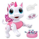 Power Your Fun Robo Pets Unicorn Toy for Girls and Boys - Remote Control Robot Toys with Interactive Hand Motion Gestures, STEM Programmable Treats, Walking, Dancing Robot Unicorn Kids Toy (Pink)