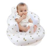 EKEPE Inflatable Baby Seat for Babies 3 Months & Up, Infant Floor Seats for Sitting Up, Baby Seats for Infants, Blow Up Baby Chair with Built in Air Pump - Olive Flower