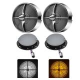 FATECIM 3 1/4\" 1157 LED Front Turn Signals Blinkers Indicators Amber White Light with Turbine Smoke Lens for Harley Touring Road Glide Road King Electra Glide Heritage Fatboy Softail Springer