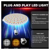 FATECIM 3 1/4\" 1157 LED Front Turn Signals Blinkers Indicators Amber White Light with Turbine Smoke Lens for Harley Touring Road Glide Road King Electra Glide Heritage Fatboy Softail Springer