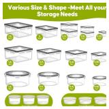 42 PCS Food Storage Containers with Lids (21 Containers & 21 Lids) - Reusable Plastic Food Containers for Kitchen Storage and Organization BPA-Free Leakproof Meal Prep Container with Labels & Pen