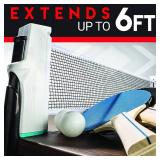 Franklin Sports Portable Ping Pong Net Set - Adjustable Size Table Tennis Net with Paddles + Balls - Easy Attach Ping Pong Net - Anywhere Table Tennis