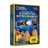 National Geographic Battery Making Kit - Potato Clock and Penny Powered Flashlight Science Kit, 2 Electricity STEM Projects for Kids, Electrical Circuit Toy for Boys and Girls (Amazon Exclusive)