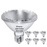 Vinaco PAR30 Halogen Bulb 50W 120V E26 Base, 6 Pack PAR30 Short Neck Halogen Long Lifespanï¼50W PAR 30 Dimmable 3000k Warm Whiteï¼High Out PAR 30 Flood Light Instead for Flood Light Bulb Outdo
