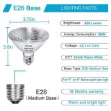 Vinaco PAR30 Halogen Bulb 50W 120V E26 Base, 6 Pack PAR30 Short Neck Halogen Long Lifespanï¼50W PAR 30 Dimmable 3000k Warm Whiteï¼High Out PAR 30 Flood Light Instead for Flood Light Bulb Outdo