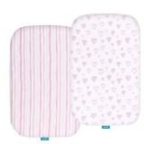 Bassinet Sheets Compatible with Baby Delight Beside Me Dreamer Bassinet, 2 Pack, Ultra Soft Bassinet Sheet for Baby, Pink Print