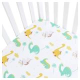 Dinosaur Crib Sheet for Boys Girls, Baby Crib Sheet Fit for Standard Crib and Toddler Mattress, Soft and Breathable Microfiber Crib Fitted Sheet for Unisex Baby