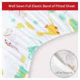 Dinosaur Crib Sheet for Boys Girls, Baby Crib Sheet Fit for Standard Crib and Toddler Mattress, Soft and Breathable Microfiber Crib Fitted Sheet for Unisex Baby