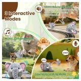 Hanarook Interactive Dog Toys, Self Moving Dog Toy to Keep Them Busy, Electronic Vibrating Dogs Toy/Squeaky Bouncing Ball for Small Medium Large Dogs with Jumping Music Talking Silent Mode (Elephant)