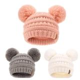 FURTALK Baby Winter Knitted Beanie Hat Soft Warm Pom Pom for Infant Toddler Skull Cap