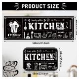Sinmoe 3 Pcs Kitchen Rug Set Non Skid Thick Black Kitchen Rugs and Mats Stain Resistant Anti Fatigue Mats for Microfiber Floor Non Slip Backing Mat, 15.7\" x 47.2\", 15.7\" x 23.6\"