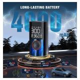 Tire Inflator Portable Air Compressor Portable Cordless Mini Air Pump with Digital Pressure Gauge Inflater 150PSI 3X Fast Inflation Auto Shutoff Large Battery Tires Pump for Cars Motors Bikes Balls