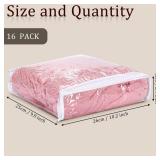 Kingdder 16 Pcs Clear Zippered Storage Bags Plastic Sweater Bags with Zipper 10 x 10 x 2.5 Inch Vinyl Sheet Organizer and Storage for Clothing Blankets Sheet Linen Bed Pillow Cube Organizer