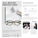 FONHCOO Blue Light Blocking Glasses Women Men Computer Eyeglasses,TR90 Fashion Round Transparent Anti Blue Light Glasses with Anti Eyestrain & UV Glare for Gaming & Reading (Green)