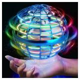 SVJJ 2025 Flying Orb Ball Toy - Hand Controlled Hover Boomerang with RGB Lights, Cosmic Globe Fidget Spinner Mini Drone, Safe Indoor Outdoor Gift for 6+ Boys Girls Teens (Blue)