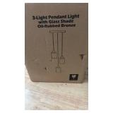 3 light pendent light with glass shade