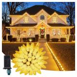 C9 Christmas Lights Outdoor, 72 FT 110 LED C9 String Lights, 8 Modes & Timer Connectable Waterproof for Christmas Tree Light Indoor Outdoor Roofline Patio Outside Garden Yard Xmas Decor, Warm White