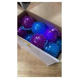Civaner 24 Pcs Light up Balls LED Flashing Spiky Bouncy Balls 2.56 Inch Sensory Toys Bulk Light up with Rope Flash Squeaky Rubber Fidget Toy Spiky Party Favors for Rewards Gifts, 6 Colors