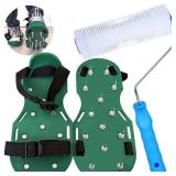 9 Inch Screed Spiked Roller Self Leveling Concrete Roller Epoxy Roller Spike Shoes for Epoxy Flooring Cement Floor Leveling Tools Screed Compound Roller