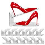 12 Pack Clear Shoe Slots Organizer - Adjustable Height 3.7