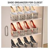 12 Pack Clear Shoe Slots Organizer - Adjustable Height 3.7