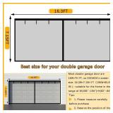 Fiberglass Magnetic Garage Screen Door - Double 16x7ft (2 car) Hands Free Mesh Screen Doorï¼DIY Retractable Garage Door Screen with 6 Roll Up Starps (Fit 16 Ft W * 7 Ft H-A)