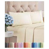 King Size 4 Piece Sheet Set - Comfy Breathable & Cooling Sheets - Hotel Luxury Bed Sheets for Women, Men, Kids & Teens - Deep Pockets, Easy-Fit, Wrinkle Free Sheets - Off White Oeko-Tex Bed Sheet Set