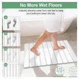 Stone Bath Mats for Bathroom, Non-Slip Stone Shower Mat Super Absorbent 24 x 16 Diatomaceous Earth Bath Mat, Quick Dry Leakproof Bathroom Drying Mats Easy to Clean Home Floor Decor RV Essentials