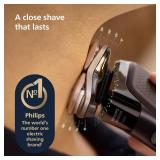Philips Norelco Shaver i9000, Wet & Dry Electric Shaver, Ink Black, SenseIQ Technology, Triple Lift & Cut System, 360 Rotating Dual SteelPrecision Precision Blades, Nose Trimmer, Model X9000/90