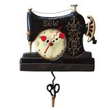 Allen Designs Vintage Stitch Sewing Machine Pendulum Wall Clock