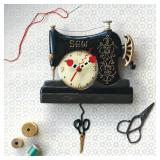 Allen Designs Vintage Stitch Sewing Machine Pendulum Wall Clock
